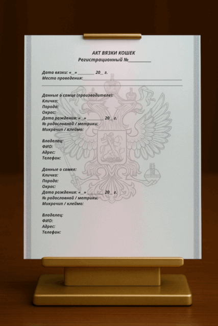 Акт вязки кошки