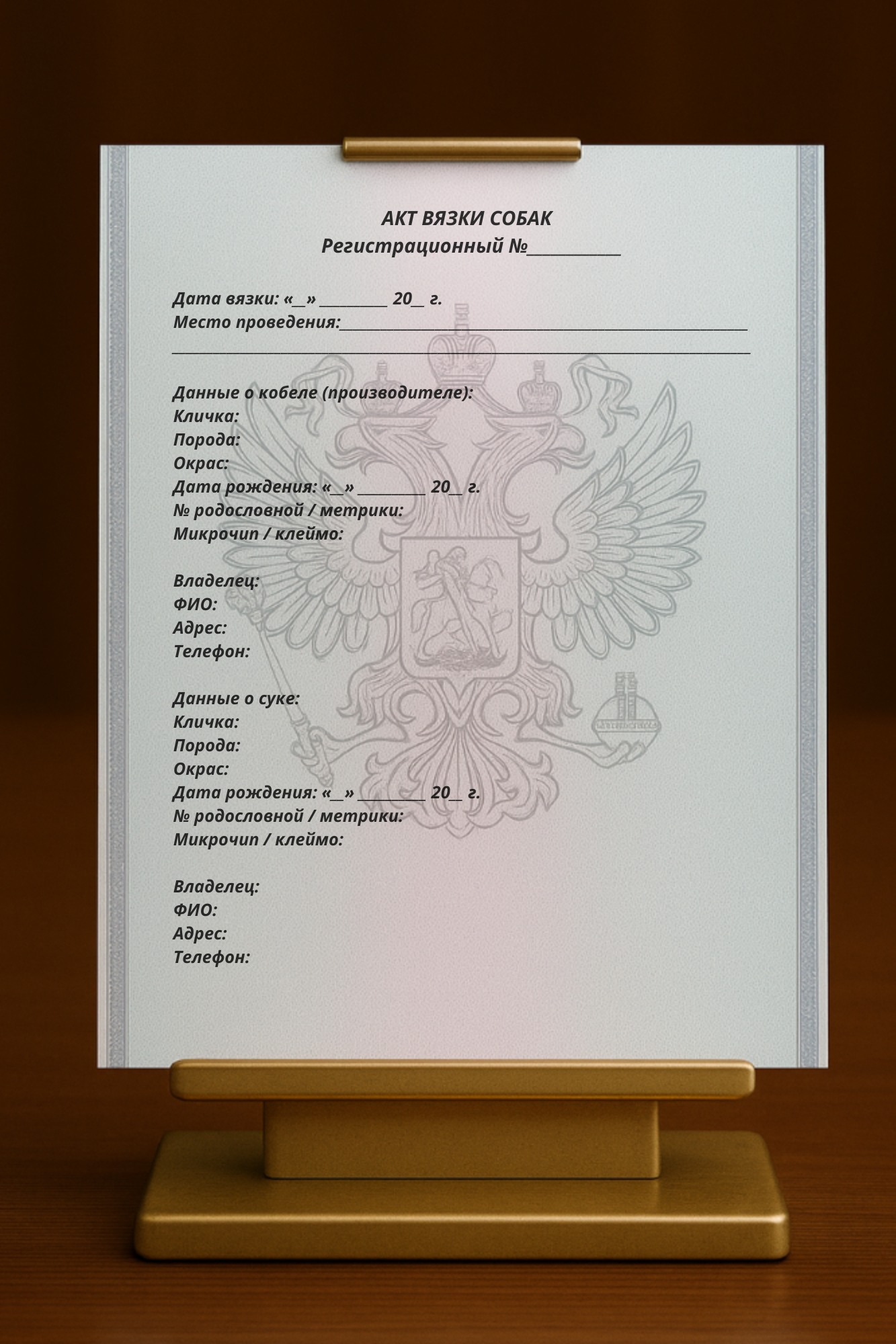 Акт вязки собак